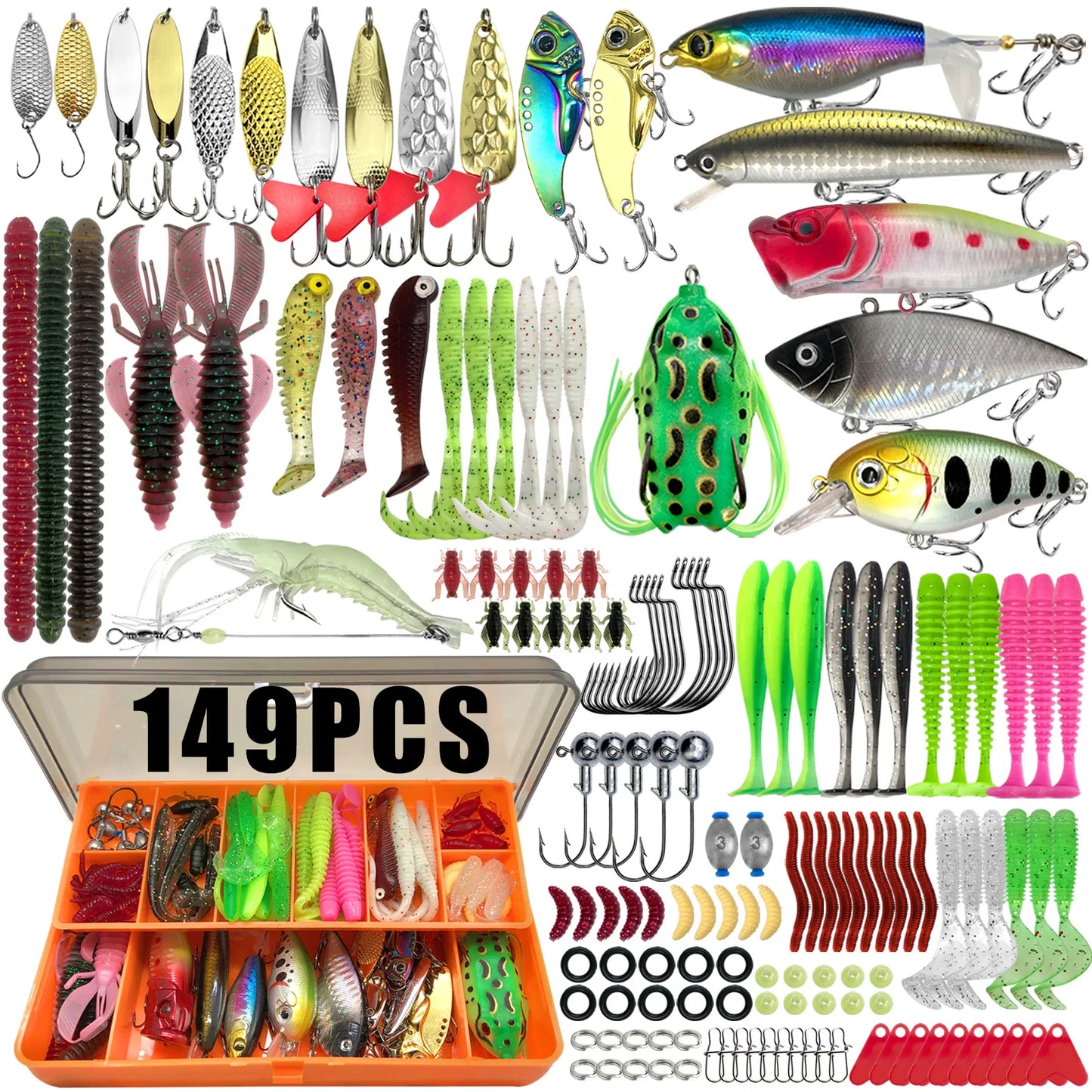 Fishing 86/88/136/149/366pcs Fishing Lure Kit For Trout/Pike/Bass Multi-Lure Fishing Set Layered Tackle Pro Gear Tackle Box
