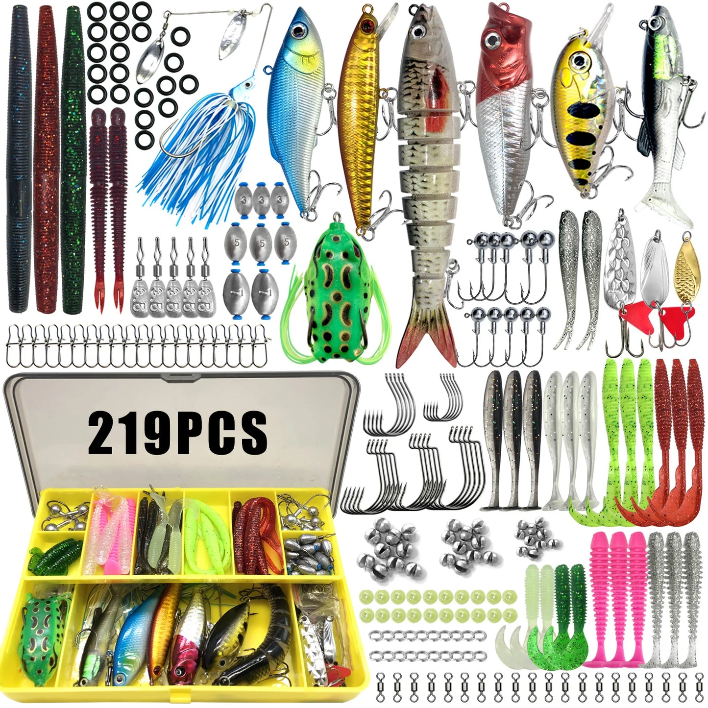 Fishing Lures Kit 60 to 219 pcs Bait Set