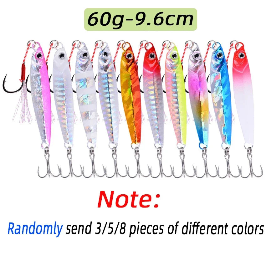 Metal Jig Fishing lure Set 7 to 40 g Sea Shore Casting Jigging Bait
