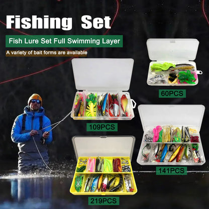 Fishing Lures Kit 60 to 219 pcs Bait Set