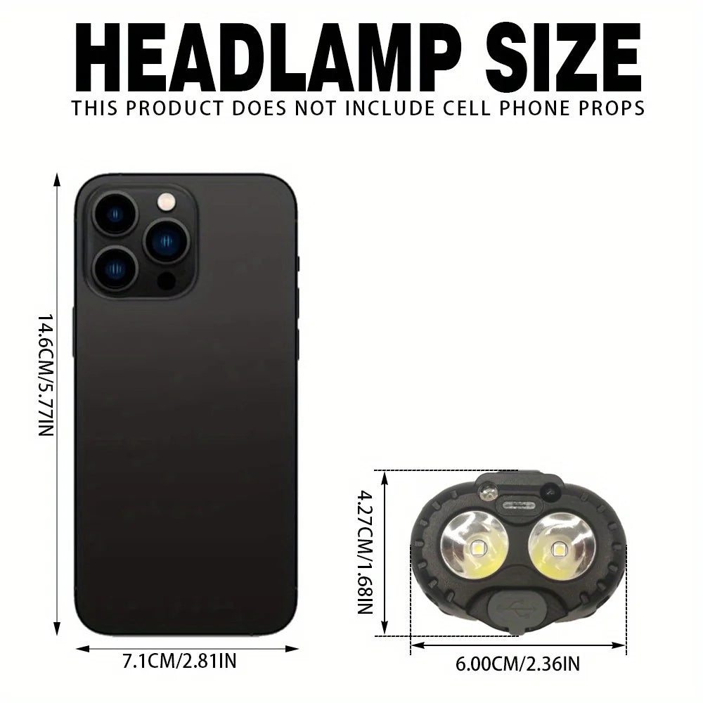 Powerful LED headlights IPX4 waterproof emergency head flashlight headlights for outdoor fishing, camping, hiking