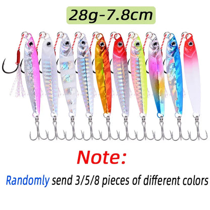 Metal Jig Fishing lure Set 7 to 40 g Sea Shore Casting Jigging Bait