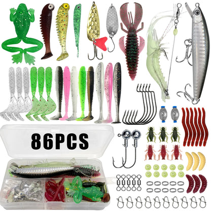 Fishing 86/88/136/149/366pcs Fishing Lure Kit For Trout/Pike/Bass Multi-Lure Fishing Set Layered Tackle Pro Gear Tackle Box