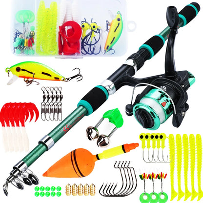 Spinning Fishing Rod and Reel Combo1.8M Telescopic Rod