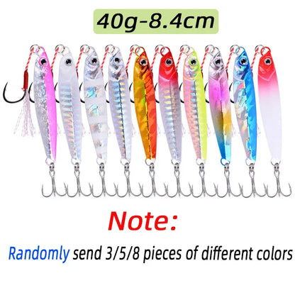 Metal Jig Fishing lure Set 7 to 40 g Sea Shore Casting Jigging Bait