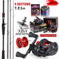 Fishing Rod Reel Combo 1.8~2.1m Carbon Fiber Casting Rod and 7.2:1 Gear Ratio Baitcasting Ree Max Drag 10kg for Bass