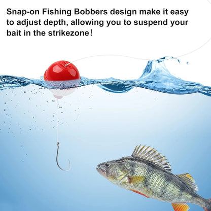 10Pcs Fishing Bobbers Hard ABS Red/white Slip Bobbers Push Button Round Buoy Floats Fishing Tackle Accessories