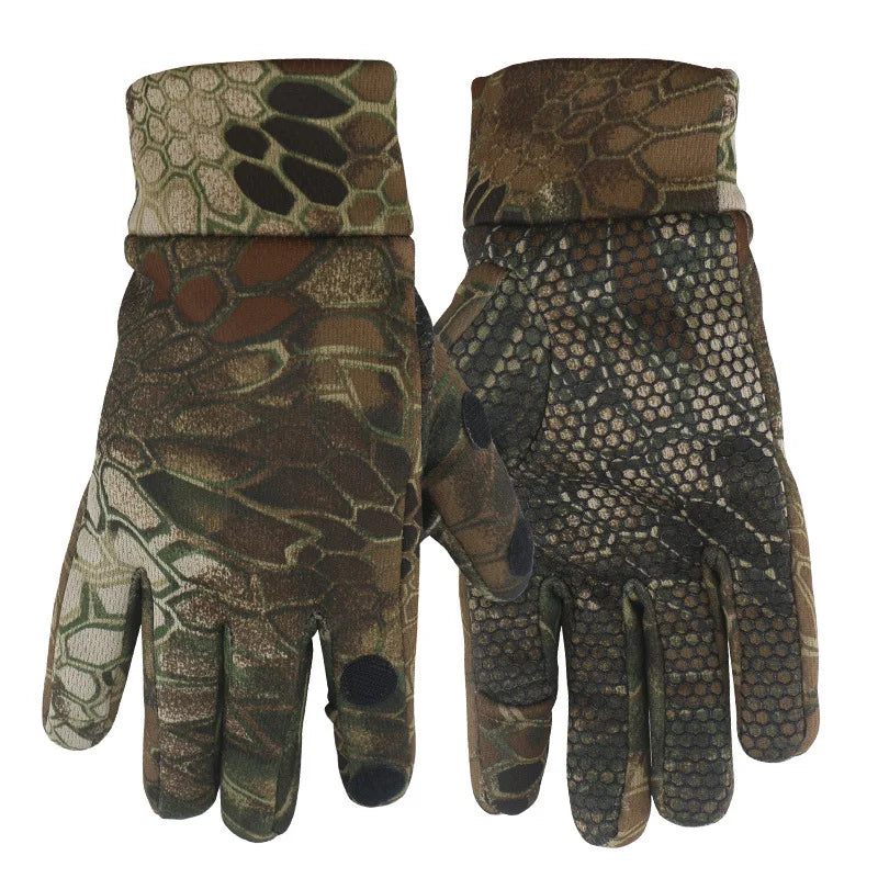 Autumn and winter tactical camouflage gloves with thickened and flexed outdoor training anti-slip and warm full-finger gloves