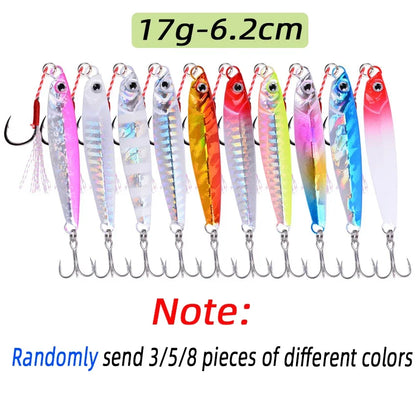 Metal Jig Fishing lure Set 7 to 40 g Sea Shore Casting Jigging Bait