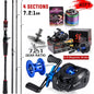 Fishing Rod Reel Combo 1.8~2.1m Carbon Fiber Casting Rod and 7.2:1 Gear Ratio Baitcasting Ree Max Drag 10kg for Bass
