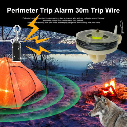 Perimeter Alarm Trip Wire Camping Perimeter Alarm Trip Line Weatherproof Early Warning Security System For Camping Outdoor