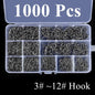 50 to 1000 PCS Fishing Hooks Set Fishing Gear