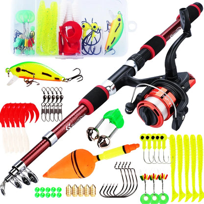 Spinning Fishing Rod and Reel Combo1.8M Telescopic Rod