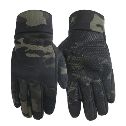 Autumn and winter tactical camouflage gloves with thickened and flexed outdoor training anti-slip and warm full-finger gloves