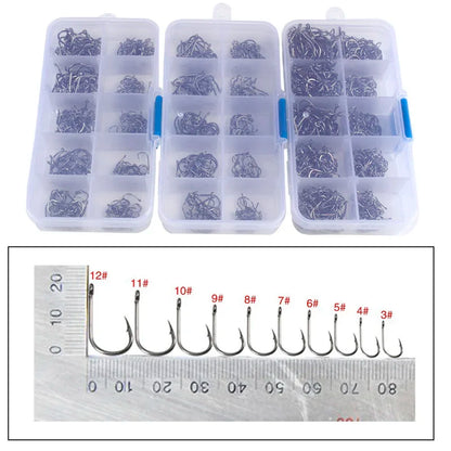 50 to 1000 PCS Fishing Hooks Set Fishing Gear