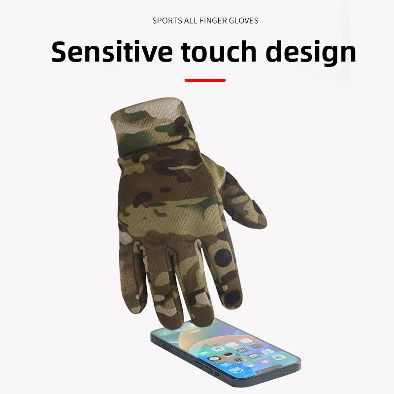 Autumn and winter tactical camouflage gloves with thickened and flexed outdoor training anti-slip and warm full-finger gloves
