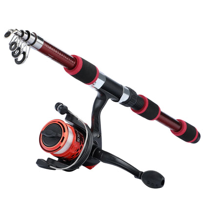 Spinning Fishing Rod and Reel Combo1.8M Telescopic Rod