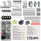 170-410pcs Professional Fishing Kit with Tackle Box, Hooks Sinkers Swivels for Bass Trout Saltwater Fishing Complete Lure Set
