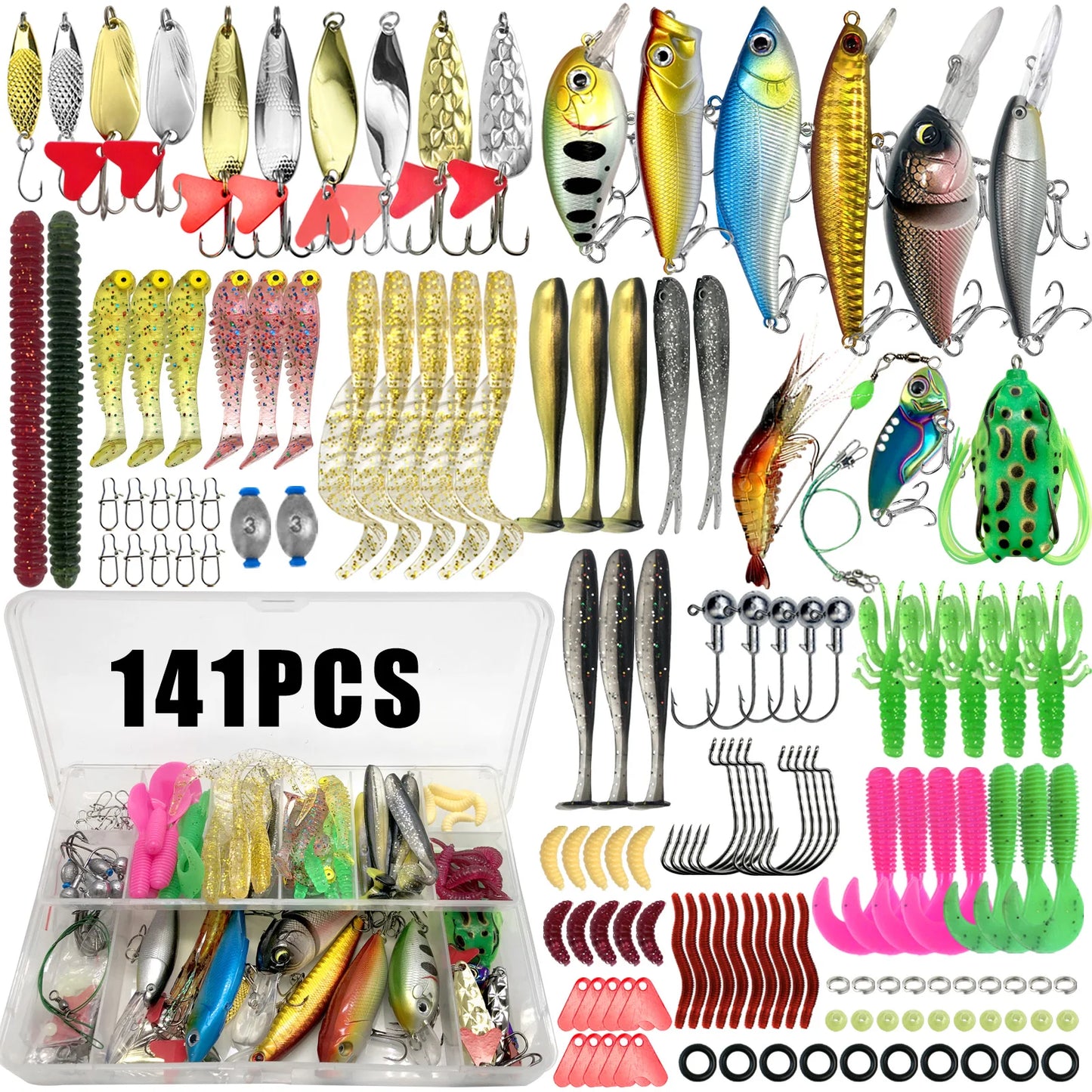 Fishing Lures Kit 60 to 219 pcs Bait Set