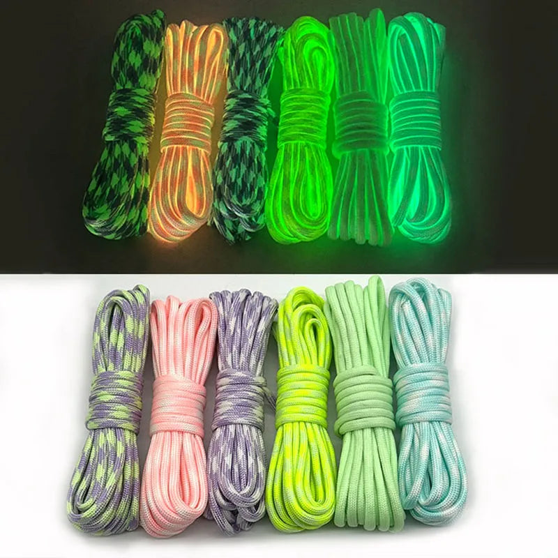 4mm Luminous Paracord,5m/10m/15m,7-Core Paracord Outdoor Camping Equipment Outdoor Emergency Rope Braided Bracelet Outdoor Tent