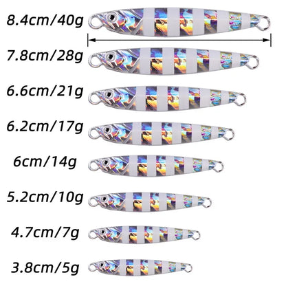 Metal Jig Fishing lure Set 7 to 40 g Sea Shore Casting Jigging Bait