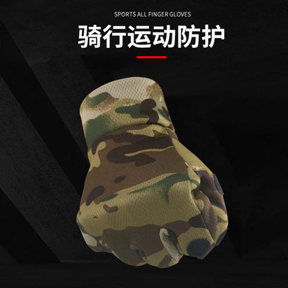 Autumn and winter tactical camouflage gloves with thickened and flexed outdoor training anti-slip and warm full-finger gloves