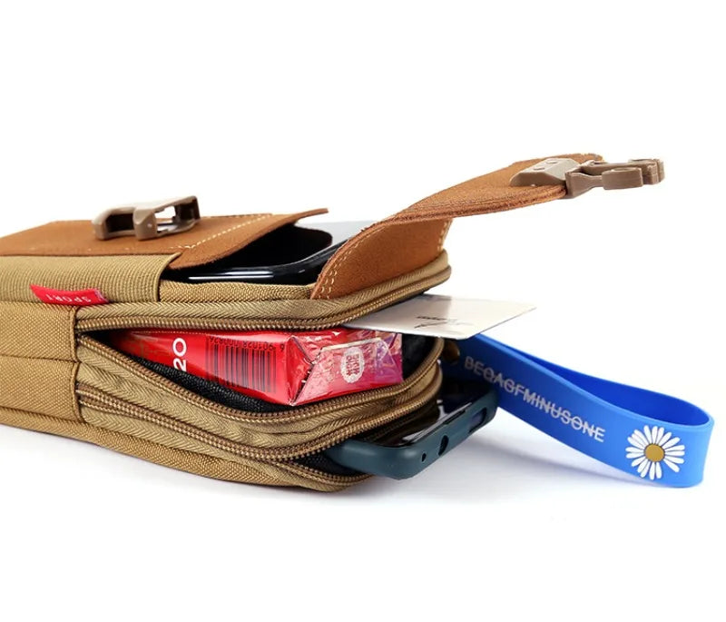 Canvas Waist Pocket Male Outdoor Fanny Bum Bag Purse Business Mobile Phone Pouch Running Pouch Travel Camping Bags