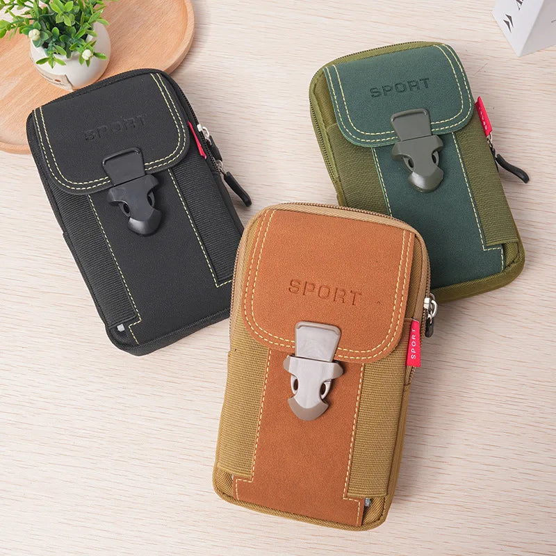 Canvas Waist Pocket Male Outdoor Fanny Bum Bag Purse Business Mobile Phone Pouch Running Pouch Travel Camping Bags