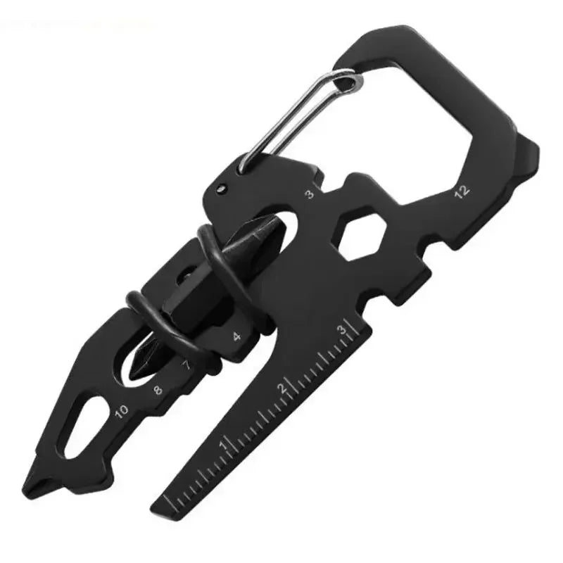 1PC Stainless Steel Carabiner Clip with Bottle Opener Keychain Multifunction Card Tool for Camping Climbing Outdoor Activities