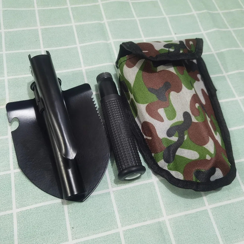 Engineer Shovel Military Shovel Outdoor Multifunctional Folding Camping Shovel Garden Hoe Digging Tool Kit Fishing Shovel