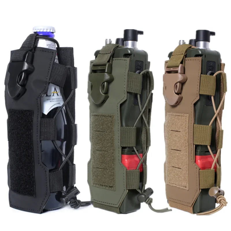 Molle Water Bottle Pouch Radio Holster Waist Pack Outdoor Sport Fishing Camping Hunting Hiking Travel Canteen Kettle Holder Bag