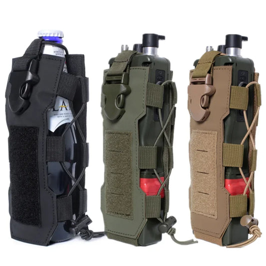 Molle Water Bottle Pouch Radio Holster Waist Pack Outdoor Sport Fishing Camping Hunting Hiking Travel Canteen Kettle Holder Bag