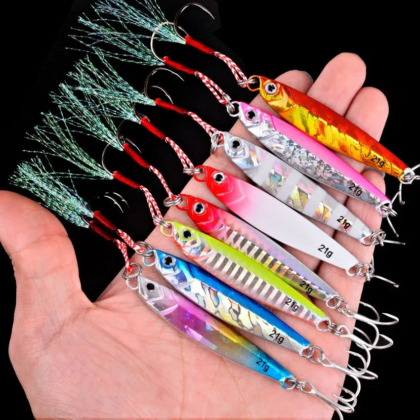 Metal Jig Fishing lure Set 7 to 40 g Sea Shore Casting Jigging Bait