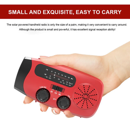 Portable Phone Charger with LED Lights Solar Hand Crank Radio USB Charged & Solar Power Multifunctional for Outdoor Survival