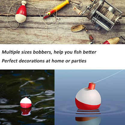10Pcs Fishing Bobbers Hard ABS Red/white Slip Bobbers Push Button Round Buoy Floats Fishing Tackle Accessories