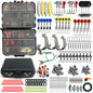 170-410pcs Professional Fishing Kit with Tackle Box, Hooks Sinkers Swivels for Bass Trout Saltwater Fishing Complete Lure Set