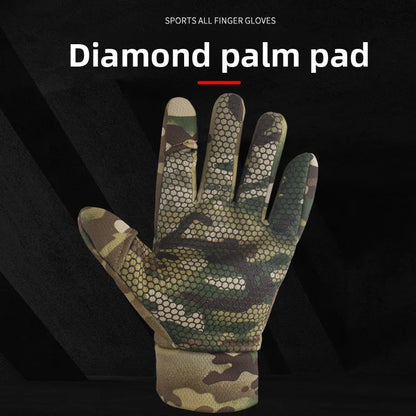 Autumn and winter tactical camouflage gloves with thickened and flexed outdoor training anti-slip and warm full-finger gloves