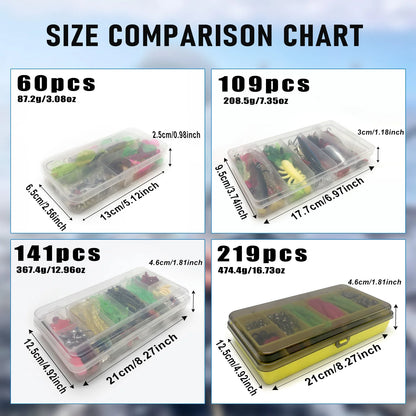 Fishing Lures Kit 60 to 219 pcs Bait Set