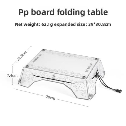 [HODR] Ultralight Folding mini Table Small Folding PP Camp Table & Tray 97 g Portable for Camping, Hiking Equipment UL Gear