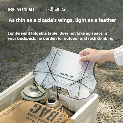 [HODR] Ultralight Folding mini Table Small Folding PP Camp Table & Tray 97 g Portable for Camping, Hiking Equipment UL Gear