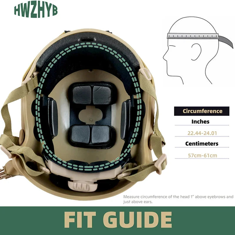 Tactical Riot Helmet FAST helmet ABS Sports Outdoor Protective Gear for Air Gun Hunting Shooting CS Gear PJ