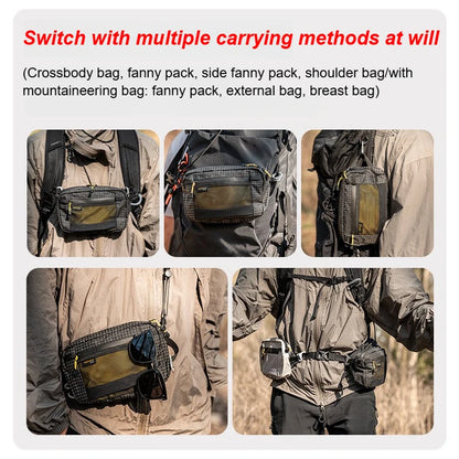 Dyneema Fiber Waist Bag 1.1L Waterproof UrltraLight Multi Pocket for Cycling Running Hiking Camping Outdoor Sports Accessories