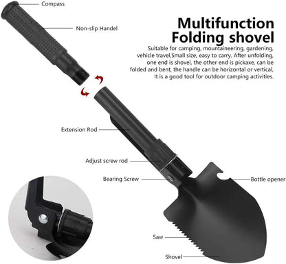 Engineer Shovel Military Shovel Outdoor Multifunctional Folding Camping Shovel Garden Hoe Digging Tool Kit Fishing Shovel