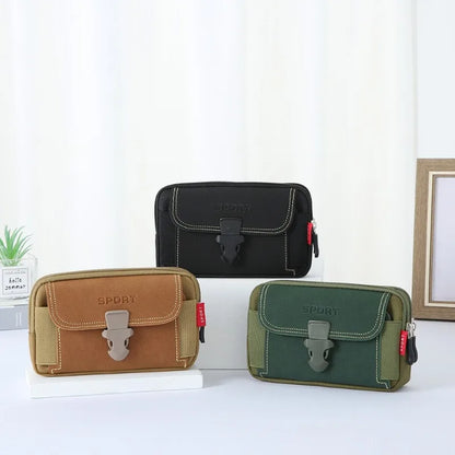 Canvas Waist Pocket Male Outdoor Fanny Bum Bag Purse Business Mobile Phone Pouch Running Pouch Travel Camping Bags