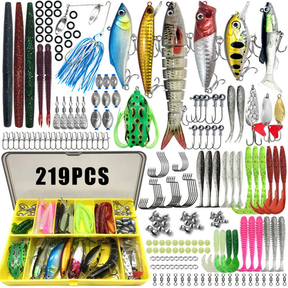 Fishing Lures Kit 60 to 219 pcs Bait Set