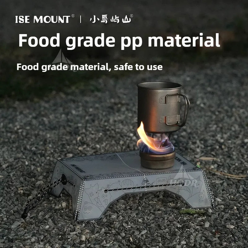 [HODR] Ultralight Folding mini Table Small Folding PP Camp Table & Tray 97 g Portable for Camping, Hiking Equipment UL Gear