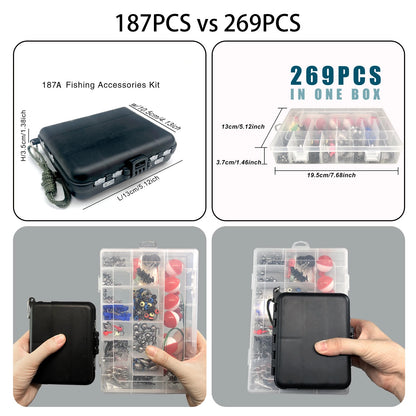 187/269PCS Fishing Accessories Kit Set