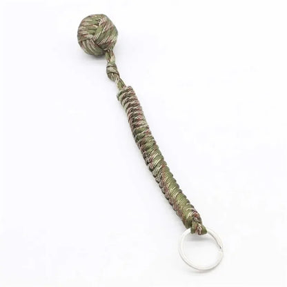 1pc Monkey Fist Steel Ball Self Defense Lanyard Survival Key Chain Broken Window Umbrella Rope Braided Chain Outdoor Safety Prot
