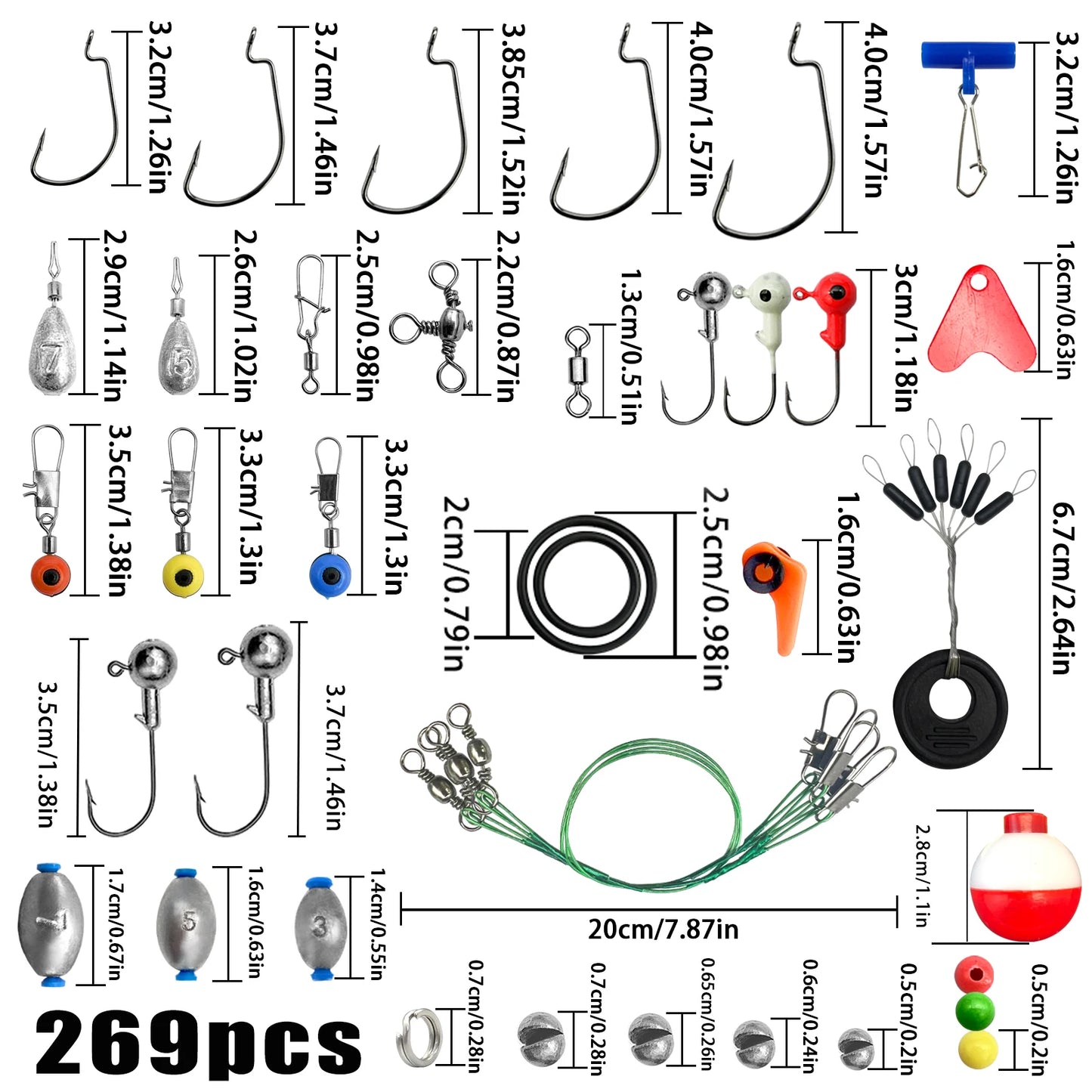 187/269PCS Fishing Accessories Kit Set