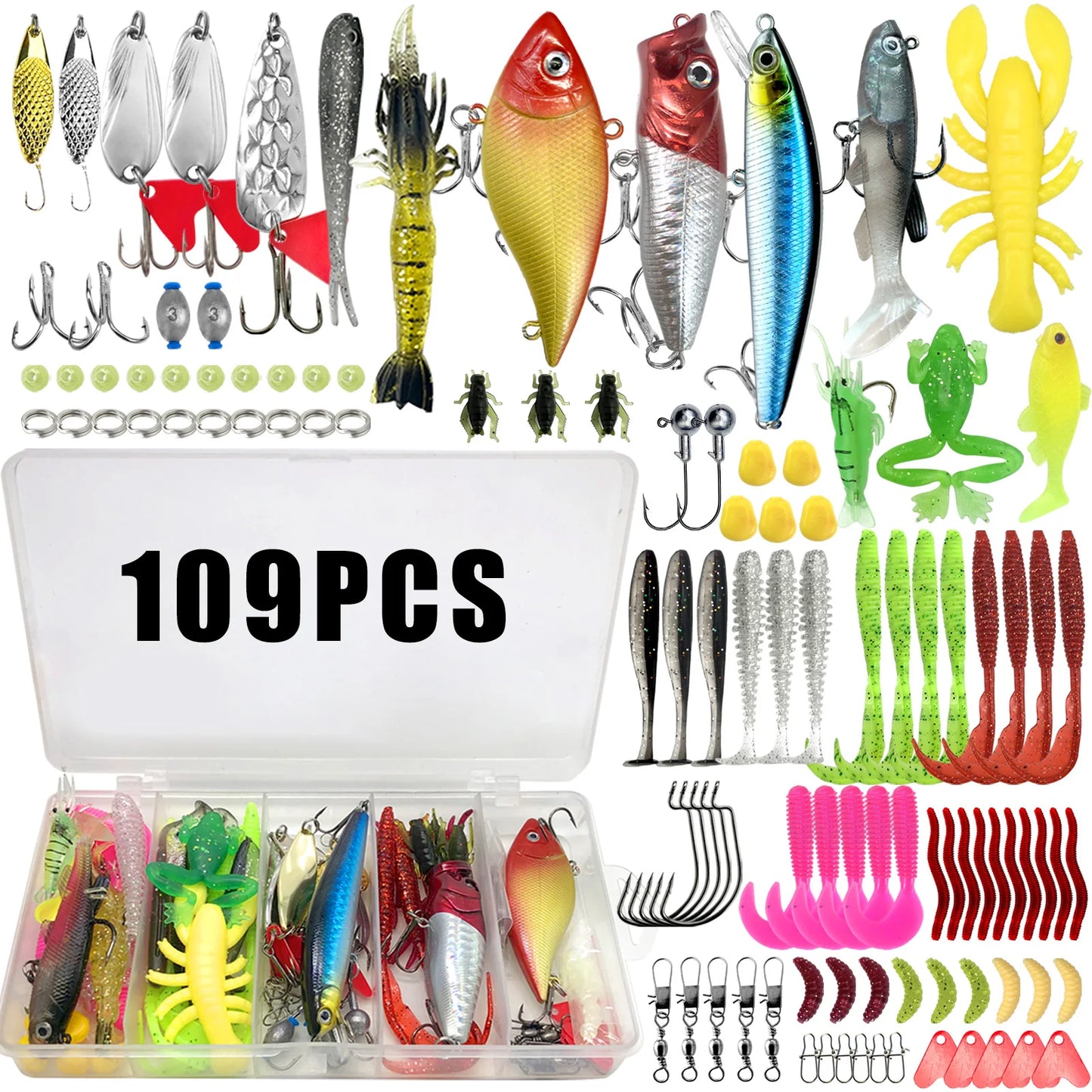 Fishing Lures Kit 60 to 219 pcs Bait Set